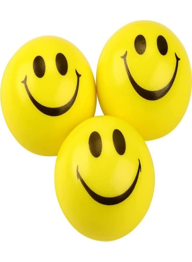 FULLFILLS Yellow Smile Funny Face Stress Balls, Mini Foam Balls, Happy Smile Stress Balls for School Carnival Reward, Party Bag Gift Fillers (Pack of 12 PCS) - Image 1